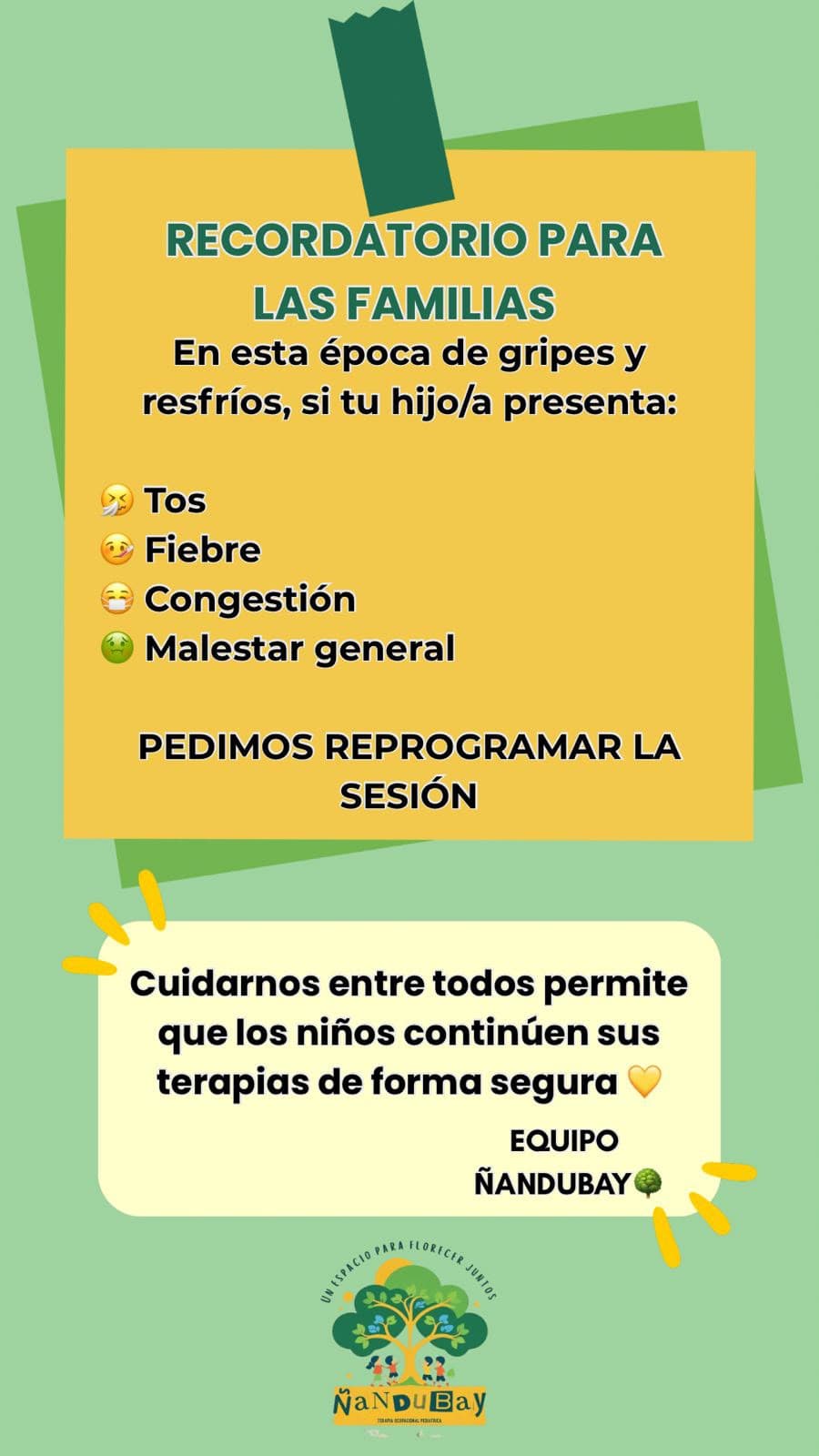 Recordatorio para las familias